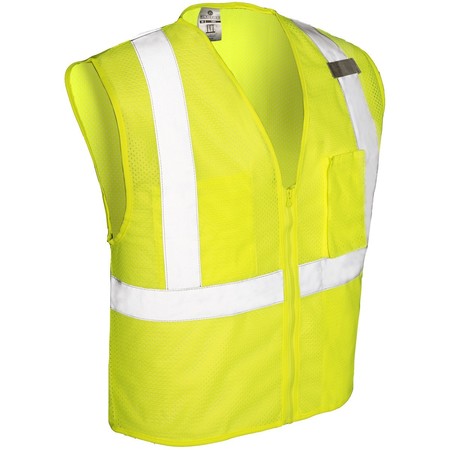 KISHIGO 4X, Lime, Class 2, 3 Pocket Zipper Mesh Vest 1085-4X